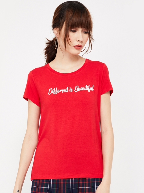 

Fame Forever by Lifestyle Women Red Printed Top
