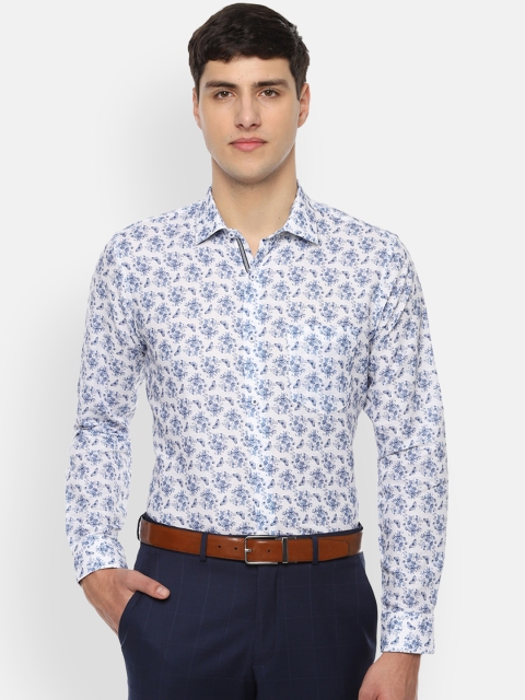 

Van Heusen Men Blue & White Slim Fit Printed Formal Shirt