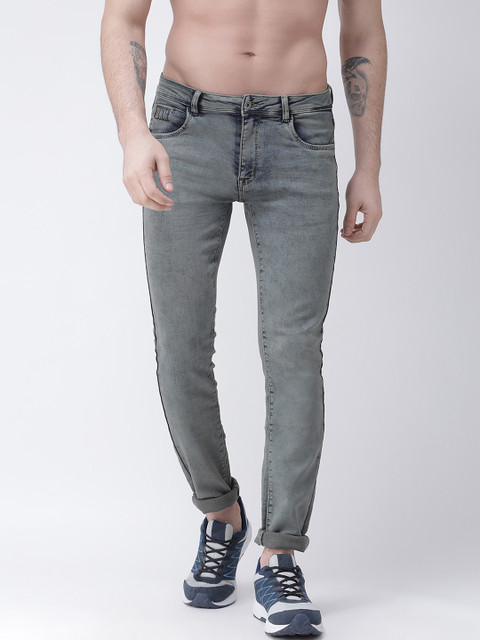 

Rex Straut Jeans Men Olive Green Slim Fit Mid-Rise Clean Look Stretchable Jeans
