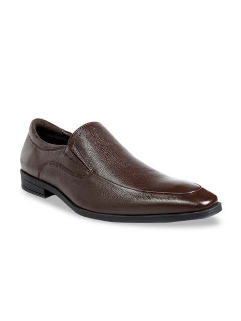 

One8 Men Brown Textured Leather Formal Loafers