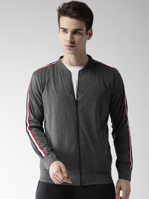 

Hubberholme Men Charcoal Grey Solid Sweatshirt
