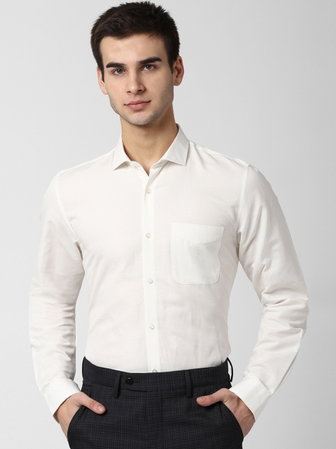 

Peter England Men White Slim Fit Solid Formal Shirt