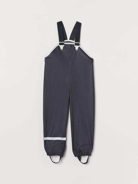 

H&M Kids Grey Solid Rain Trousers With Braces