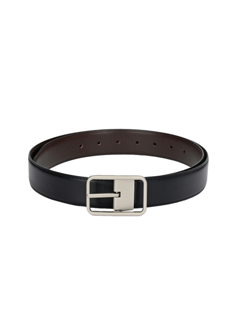 

Calvadoss Men Black Textured Reversible Belt