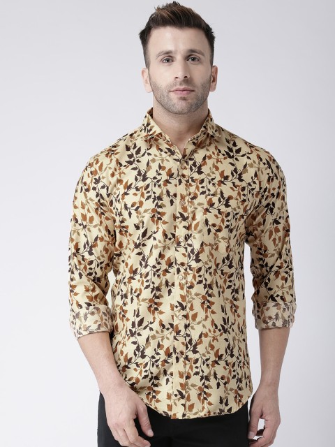 

hangup trend Men Beige & Brown Regular Fit Printed Casual Shirt