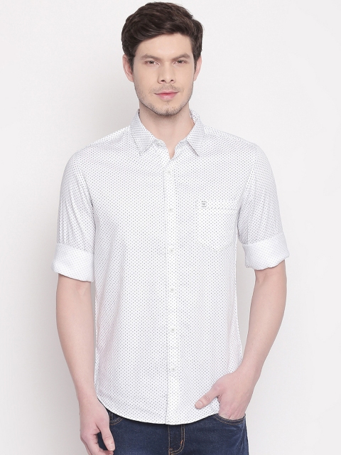 

Mufti Men White & Blue Slim Fit Printed Casual Shirt