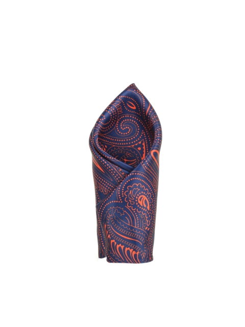 

Alvaro Castagnino Men Navy Blue & Orange Printed Pocket Square