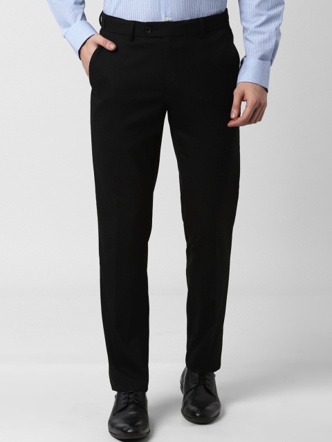 

Peter England Men Black Slim Fit Solid Formal Trousers