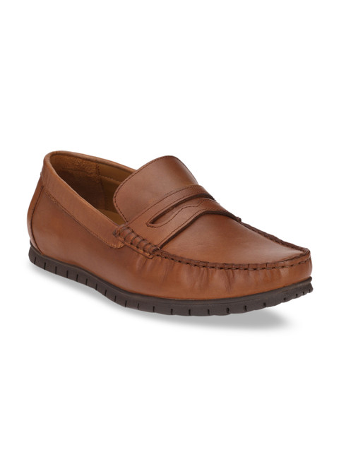 

Delize Men Tan Brown Leather Loafers