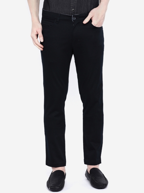 

GIORDANO Men Navy Blue Smart Slim Fit Solid Regular Trousers