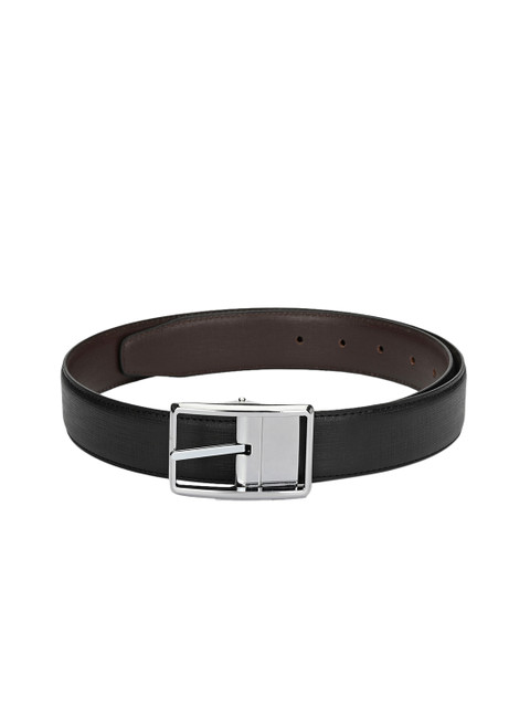 

Calvadoss Men Black Textured Reversible Belt