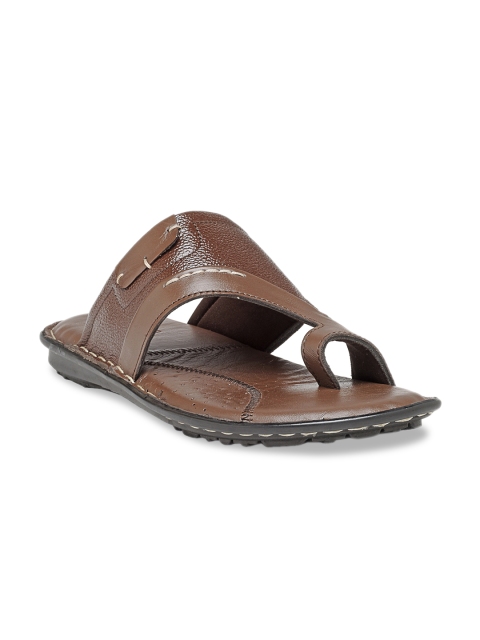

Teakwood Leathers Men Brown Leather Comfort Sandals