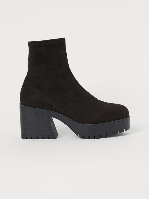 

H&M Women Black Solid Platform boots