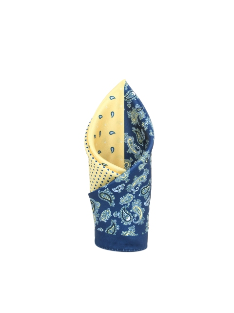 

Alvaro Castagnino Men Blue & Yellow Printed Pocket Square