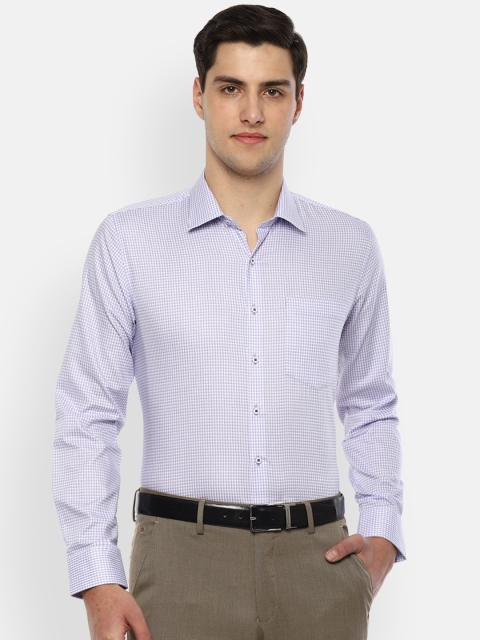 

Van Heusen Men Purple & Blue Slim Fit Checked Formal Shirt