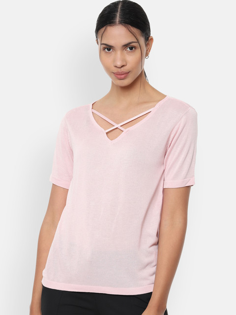 

Van Heusen Woman Women Pink Solid Top