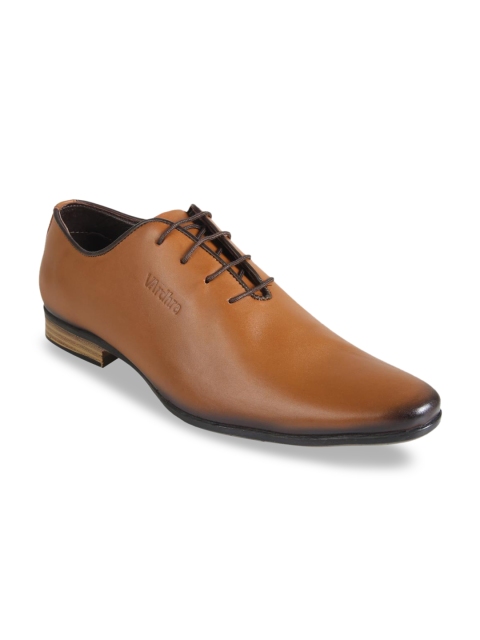 

Vardhra Men Tan Brown Solid Leather Formal Oxfords