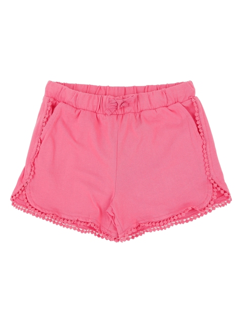 

Pantaloons Junior Girls Coral Pink Solid Regular Fit Knitted Hot Pants