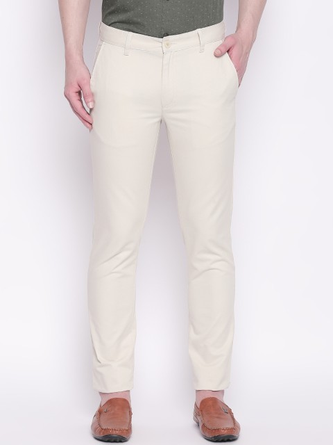 

BYFORD by Pantaloons Men Beige Regular Fit Solid Regular Trousers