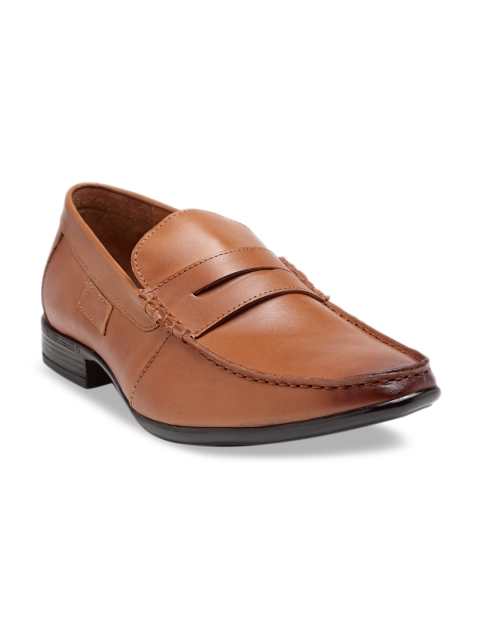 

Teakwood Leathers Men Tan Brown Solid Leather Penny Loafers