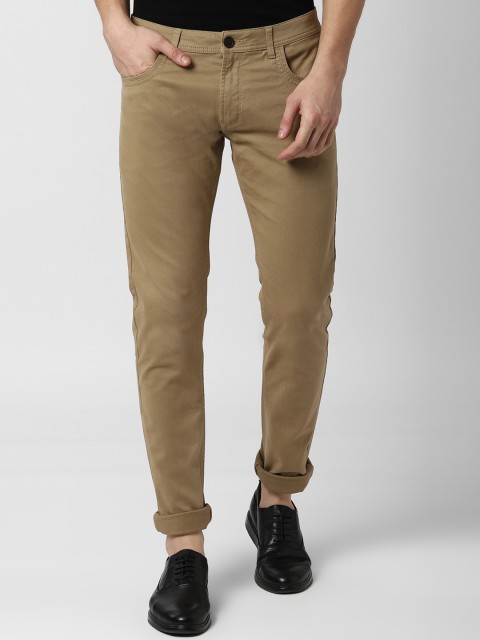 

Peter England Casuals Men Khaki Skinny Fit Solid Chinos