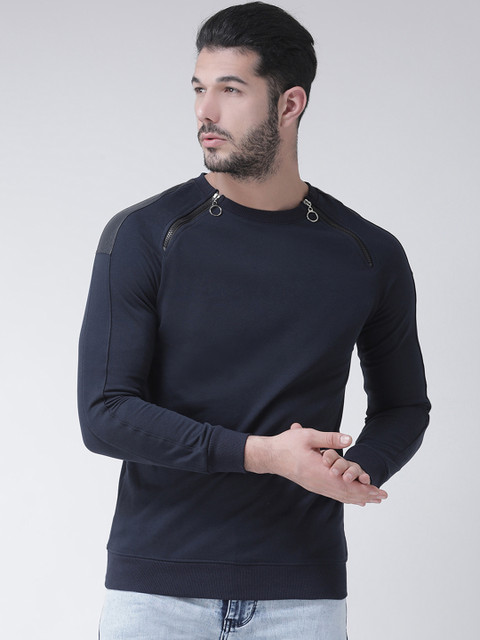 

Rex Straut Jeans Men Navy Blue Solid Sweatshirt