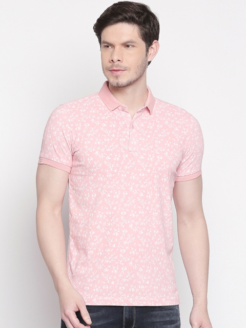 

Mufti Men Pink Printed Polo Collar T-shirt