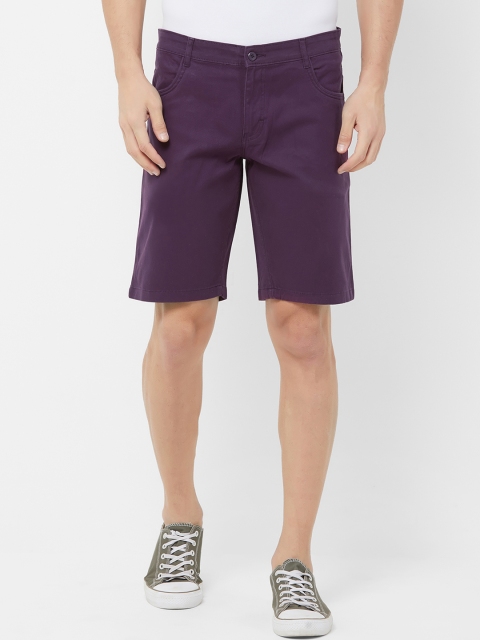 

FiTZ Men Purple Solid Regular Fit Regular Shorts