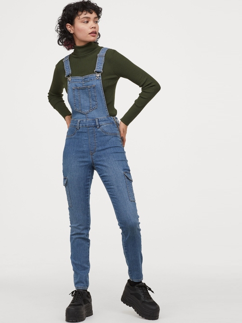 

H&M Women Blue Denim Dungarees