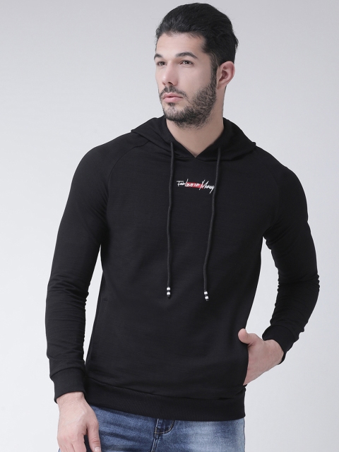 

Rex Straut Jeans Men Black Solid Hooded Sweatshirt