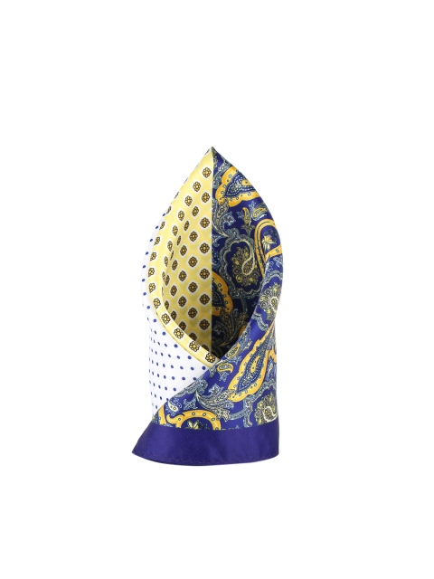 

Alvaro Castagnino Men Blue & Yellow Printed Pocket Square