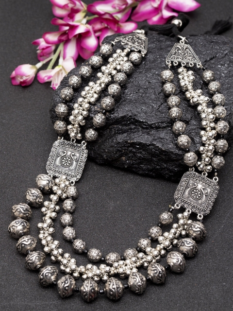 

Moedbuille Women Silver-Toned German Silver Handcrafted Layered Necklace