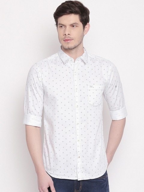 

Mufti Men White Slim Fit Printed Casual Shirt