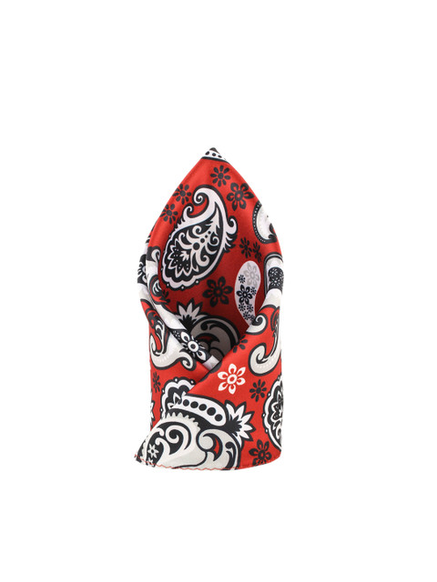 

Alvaro Castagnino Men Red & Black Printed Pocket Square