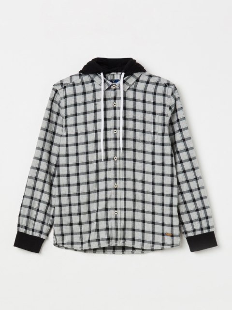 

Fame Forever by Lifestyle Boys Black & Grey Slim Fit Checked Casual Shirt