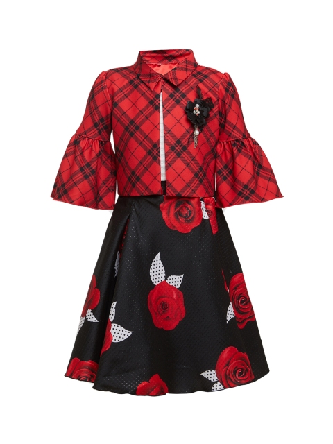 

Tiny Baby Girls Red & Black Checked Top with Skirt