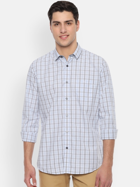 

Van Heusen Sport Men Blue & Grey Slim Fit Checked Casual Shirt