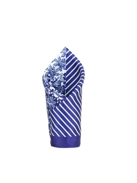 

Alvaro Castagnino Men Blue & White Printed Pocket Square