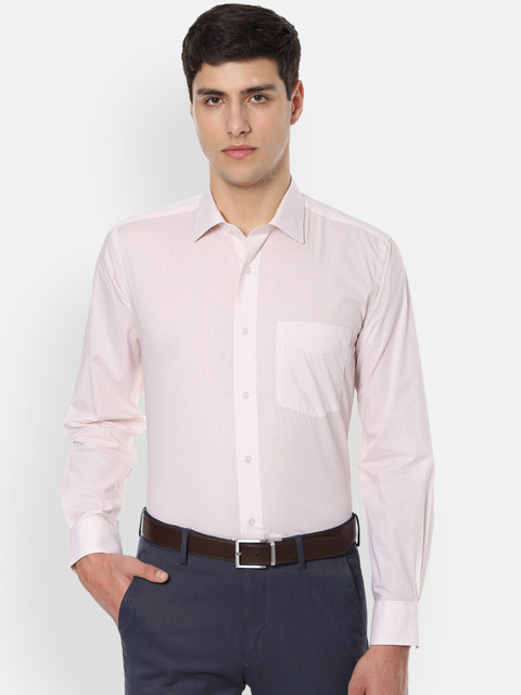 

Van Heusen Men Pink & White Regular Fit Printed Formal Shirt