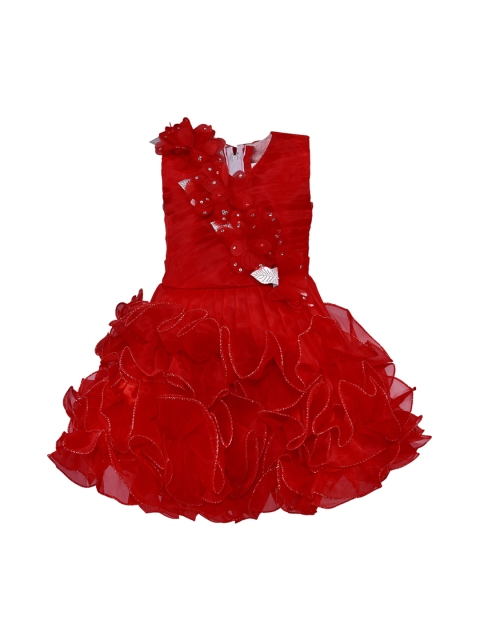 

Wish Karo Girls Red Embellished Fit and Flare Dress