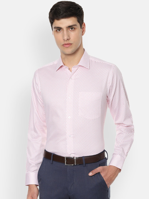 

Van Heusen Men White & Red Regular Fit Printed Formal Shirt