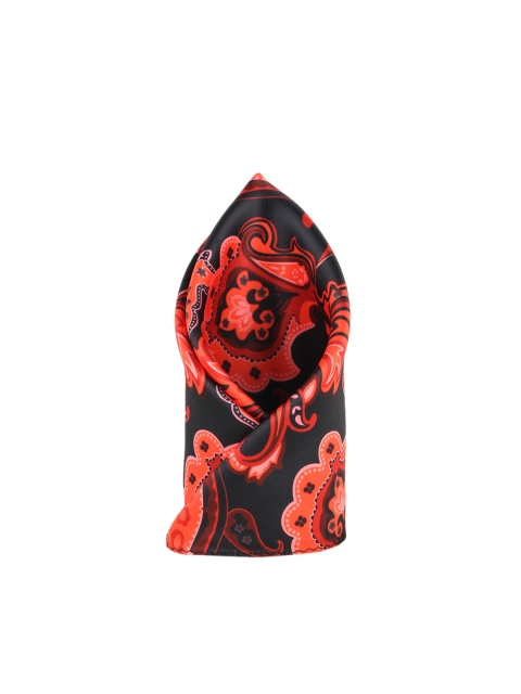 

Alvaro Castagnino Men Black & Red Microfiber Pocket Square
