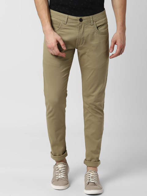 

Peter England Casuals Men Khaki Skinny Fit Solid Chinos