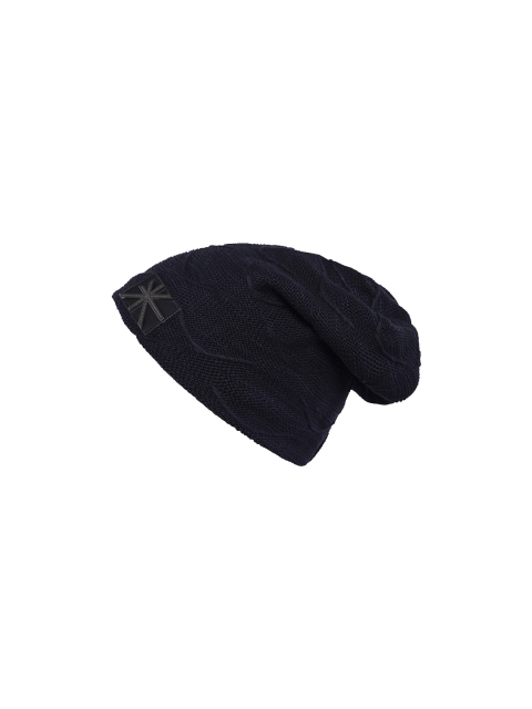 

NOISE Unisex Navy Blue Self Design Beanie