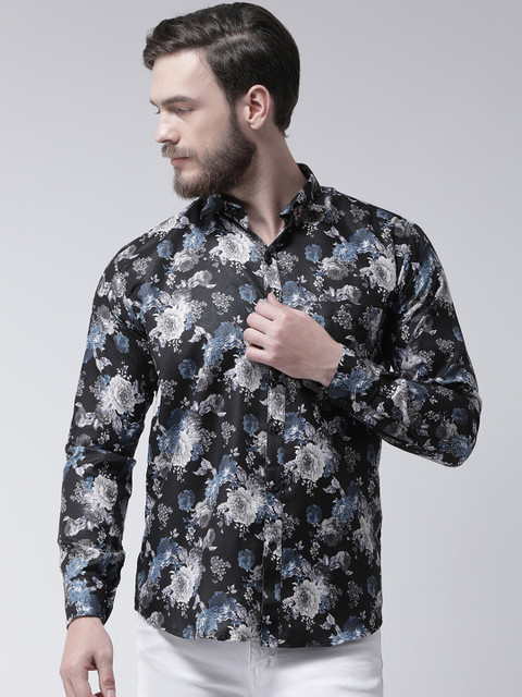 

hangup trend Men Black & Grey Regular Fit Printed Casual Shirt