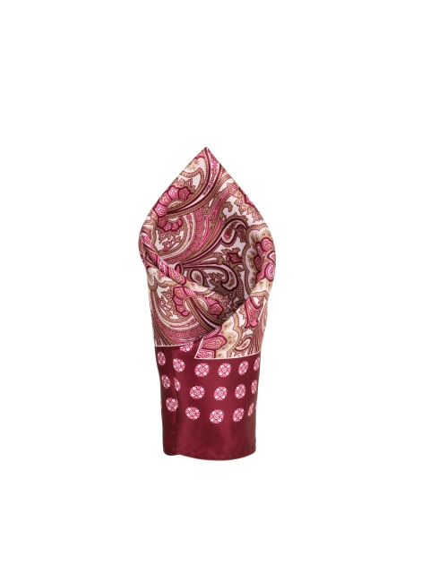 

Alvaro Castagnino Men Maroon & Pink Printed Pocket Square