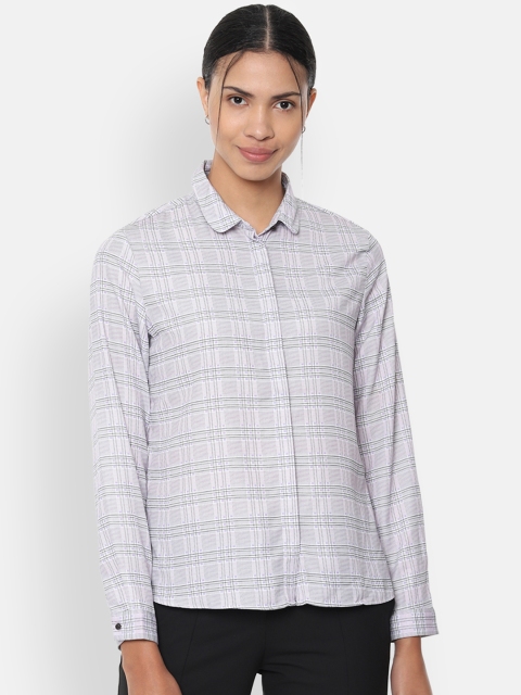 

Van Heusen Woman Women White Regular Fit Checked Formal Shirt