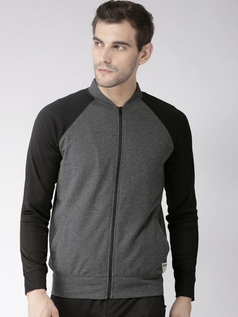 

Hubberholme Men Charcoal Grey Solid Sweatshirt