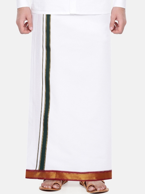 

RAMRAJ COTTON Men White Dhotis, Cream
