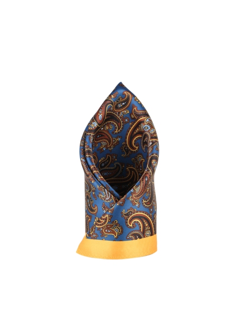 

Alvaro Castagnino Men Blue & Beige Microfiber Pocket Square